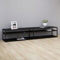 vidaXL TV-Schrank Schwarz Marmor-Optik 220x40x40,5 cm Hartglas