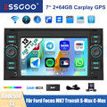 DAB+ Apple Carplay Für Ford Focus Mk7 Mondeo C/S-MAX Transit Autoradio GPS Navi