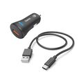 Hama Kfz Schnell Ladekabel USB-C Ladeset Ladeadapter 19,5W f. Zigarettenanzünder
