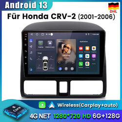 128GB Android 13 Autoradio CarPlay GPS Navi Für Honda CR-V II CRV 2 RD 2000-2006