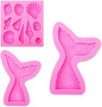 3 Stück Muschelform Und Meerjungfrauenschwanz, Silikonform, Fondant, Weiche Sili