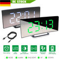 7" LED Wecker Digital Alarmwecker Temperatur Uhr Funk Schlummerfunktion Tischuhr