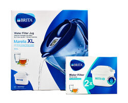 Brita Marella XL Wasserfilter 3,5 L blau + 2 x Maxtra Plus Kartusche