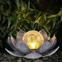 Solarleuchte Lotusblüte Gartenleuchte LED Außenlampe Gartendeko Blume