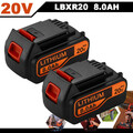 2x 18V 8,0 Ah Für BLACK+DECKER Akku Lithium BL2018 BL1318 BL4018 BL1518 LBXR20 ✔