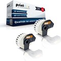 2x kompatible Ersatz Etiketten Rollen für Brother P Touch QL 500 A Kassette Offi