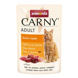 Animonda Cat Portionsbeutel Carny Adult Rind+Huhn- verschiedene Sorten 12x85 g