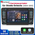 Für Skoda Octavia 2 2004-2013 DAB 2+64G Carplay Android14 Autoradio DSP GPS Navi