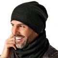 Herren Jungen Winterset Beanie Loopschal Doppelseitige Strickmütze AJS Neu
