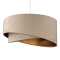 Hängelampe Stoff in Beige Gold Ø50cm MANDAN Pendelleuchte Esstisch Wohnzimmer