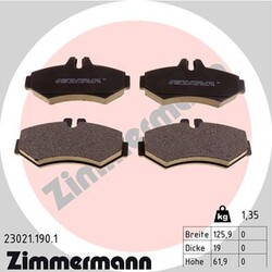 1x ORIGINAL® Zimmermann Bremsbelagsatz, Scheibenbremse Hinten, exkl.
