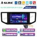 2+32G Android 14 AutoRadio CarPlay FM BT SWC GPS Navi Kam Für VW Crafter 2017-24