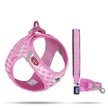 Vest Harness Clasp Air-Mesh Pink-Caro XS & Leash M