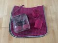 Eskadron Set sangria (pink/weinrot) DL Dressur Schabracke & Fliegenhaube Gr. WB