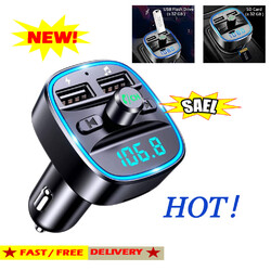 Bluetooth5.0-Wireless Car FM Transmitter MP3 Player Radio 2USB ChargerAdapter-