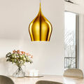 Decken Pendel Leuchte GOLD Wohn Ess Zimmer Glocken Design Hänge Lampe H 160 cm