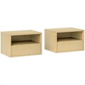 2er Set Nachttisch 45 x 35 x 27,5 cm hängend Nachtschrank mit Schublade Regal