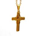 Edelstahl Kreuz mit Kette Silber oder Gold Farben Gravur Name Datum Glaube RIP