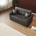 Schlafcouch mit Bettfunktion 2 Sitzer Sofa verstellbarem Winkel Kissen Klappsofa