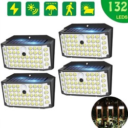 4x LED Fluter Solarleuchte Solarlampe mit Bewegungsmelder Außen Garten Strahler