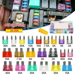400 Stück Auto KFZ Sicherung Set 2-40A Mini Flachsicherungen Sortiment 11+19 mm