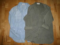 BELLA DAHL 2 Blusen Gr. M (40) Blusenpaket hell-blau khaki-oliv Damen