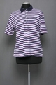 Rabe Damen Poloshirt Polohemd 46 blau pink gestreift Kurzarm Kragen Knopf Piqué