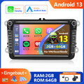 8 Zoll Für VW Passat Golf 5/6 Polo Touran Autoradio Android 13 GPS NAVI WIFI Kam