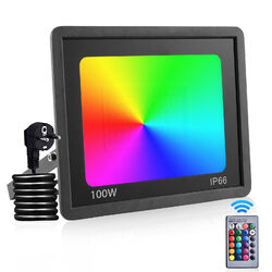 10-100W LED Fluter RGB Strahler  Festival Flutlicht w/Fernbedienung Scheinwerfer