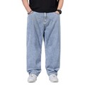 Herren Denim Jeans Hose Baggy Stretch Jeanshose Gerades Bein Loose Fit Übergröße