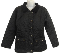 Steppjacke Kind Mädchen Herbst Winter Jacke mit Taschen Farbe schwarz Größe XXS