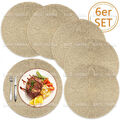 6er Set Rund Tischsets Platzset Platzdeckchen Tischmatte Platzmatte abwaschbar