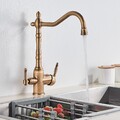 Antik Retro 3 Wege Küchenarmatur Wasserfilter Trinkwasserhahn Spültischarmatur
