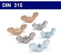 Flügelmuttern DIN 315 deutsche amerikanische Form - Stahl / Edelstahl / Messing