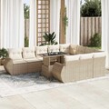 Gartenmöbel Sofa Garnitur Lounge Sitzgruppe Kissen Poly Rattan 11-tlg. vidaXL