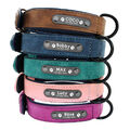 Personalisiert Hundehalsband mit Namen Gravur Weiches Leder Hundehalsband S-XXL