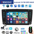 4+64G Autoradio Android15 +DAB Apple Carplay GPS für Skoda Octavia Yeti Roomster