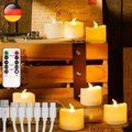 6er LED Wiederaufladbar Teelichter Kerzen Fernbedienung Flackernd Dimmbar Timer