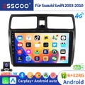 DAB+ Für Suzuki Swift 2003-2010 128GB Android14 Autoradio Carplay 8-Core GPS Kam
