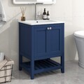 Badmöbel Set Badezimmerschrank Badschrank 60 cm Waschbecken Unterschrank Blau