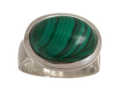 Malachit 925 Silber Ring / Malachite Ring Gr. 57 R233
