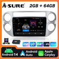 DAB+ Android 14  Carplay Autoradio 2+64G GPS Navi Kam für VW Golf Plus Tiguan 5N