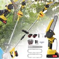 21V Akku Kettensäge Teleskop Astsäge Astschere Teleskopsäge Gartensäge 2Batterie