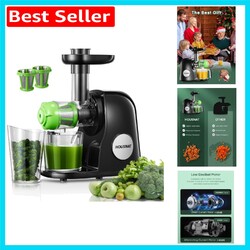 Kompakter & effizienter Slow Juicer - konserviert Nährstoffe, reduziert Oxidation & Lärm