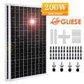200W Solarmodul Solarpanel 12V MONO Photovoltaik Wohnmobil Balkonkraftwerk RV 0%