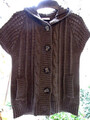 Weste Jacke braun Strick Gr. M Vintage Kapuze