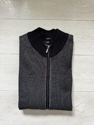 Hugo Boss Black Label Pulli Gr. L Schwarz Pullover Zipper Cardigan Weste Regular