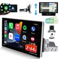 DAB+9 Zoll 1 DIN Android15 Carplay Autoradio GPS Navi Drehbar Bildschirm MIT Kam