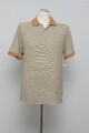 180 01/252 BUGATTI  Herren Poloshirt Shirt Gr. L weiß beige schwarz gestreift