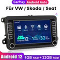 Apple Carplay 7" Autoradio Android 12.0 GPS Navi Für VW GOLF 5 6 Passat Polo SWC